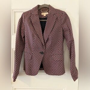 Michael Kors Women’s Blazer red dot pattern, size small/ 2